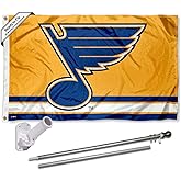WinCraft St. Louis Hockey Gold Flag Pole and Bracket Set