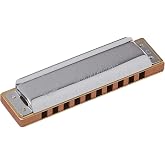 Hohner Marine Band 1896bx C Harmonica, Key of C, 0.9mm Brass Reeds | 0.9mm Brass Reedplates, Single Laquered Pearwood Comb, and Arched Stainless Steel Covers