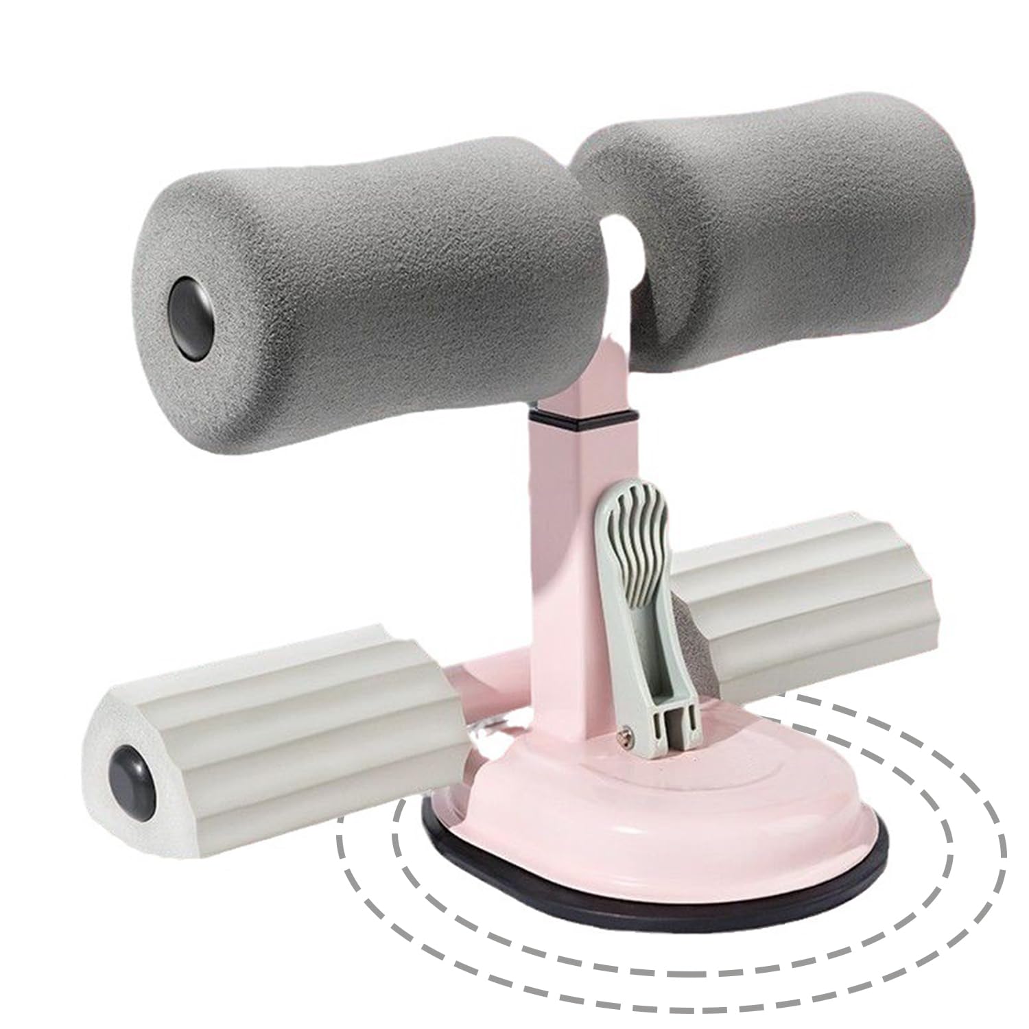 Adjustable Sit Up Bar,Sit Up Bar Floor, Abdominal Assistant Sit Up Exercise Equipment With Suction Cup Holder, Training For Fitness Exercising Muscles Abdominal Full Body Training (Pink)