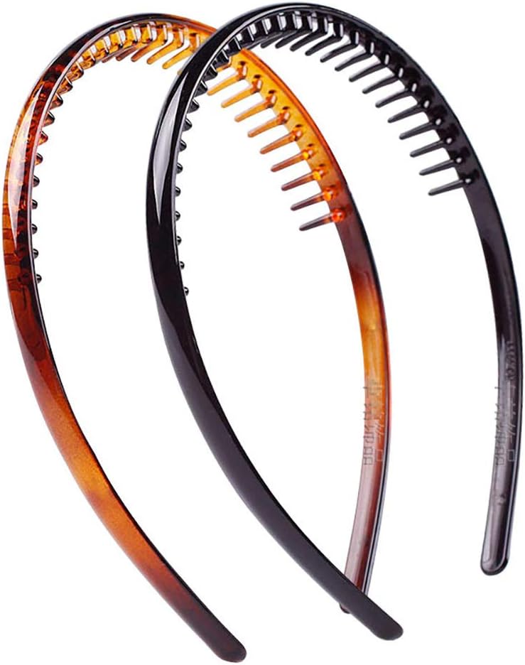 Set of 8 Unisex Hard Plastic Sharks Tooth Headband Hair Comb High-grade Headwear Hairband Hair Hoop (C#) - Image 5