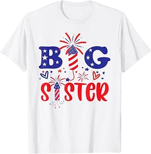 This Little is Going to be Big Sister, 4th July Big Sister T-Shirt