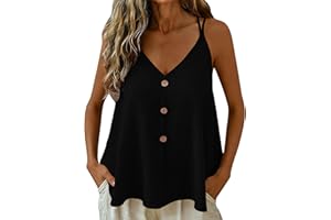 Cotton Linen Tank Tops for Women Spaghetti Strap Sleeveless Camisole Flowy Swing Loose Light Weight Gauze Shirts