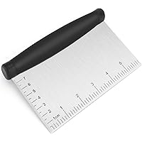 Bench Scraper, UUBAAR 1 PCS Dough Scraper Tool Kitchen Scraper, Multi-Purpose Stainless Steel Food Scraper Chopper, 6-Inch Be