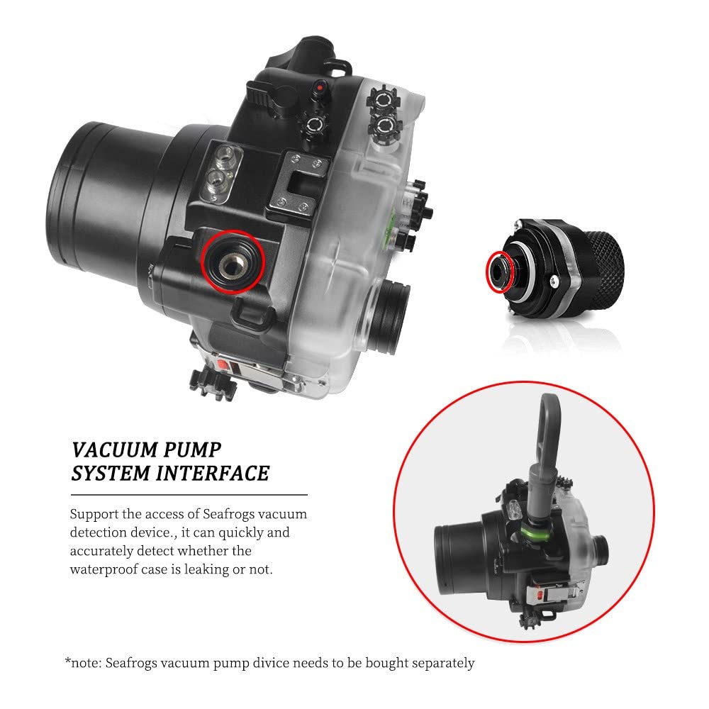 Seafrogs Underwater Housing for Sony A7C+ WA005F Dome Port, [40M/130FT] Waterproof Scuba Housing Case for Sony Alpha 7C+16-35mm F4, 24-70mm F4, for Tamron 17-28mm F2.8 lens
