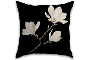RBAFAO Vintage Floral Throw Pillow Covers, Vintage Flower Pattern Double Sided Cushion Cover, Indoor and Outdoor Home Art Decor Pillowcase for Sofa or Bedroom Decor 18x18inches (Black&White, 18x18inches)