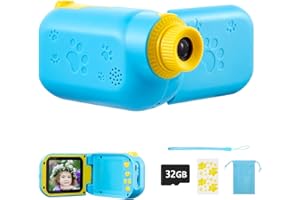 SUZIYO Kids Camera, Children Digital Video Camera, Portable Camcorder for Age 3-10 Years Old Boys Girls Toys, Toddlers Recorder HD 1080P 2.4 Inch with 32GB TF Card-Blue