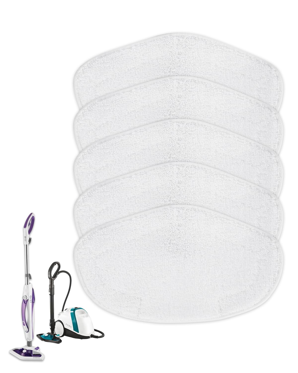 KEEPOW 5 Cloths Washable for Polti Vaporetto SV440_Double SV460, SV450, Reusable Steam Cleaner Pads for Polti Vaporetto Smart 100_B Mop Sockettes, Ideal Vaporetto Accessories and Steam Mop Pads