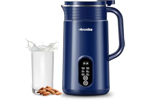 ARCMIRA Automatic Nut Milk Maker, 20 oz(600ml) Homemade Almond, Oat, Soy, Plant-Based Milk and Non-Dairy Beverages, Almond Milk Maker with Delay Start/Keep Warm/Boil Water, Soy Milk Maker with Nut Milk Bag