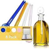 8 Pack 6 Inch Reusable Round Oil Head Borosilicate Pipes Multi-Colored