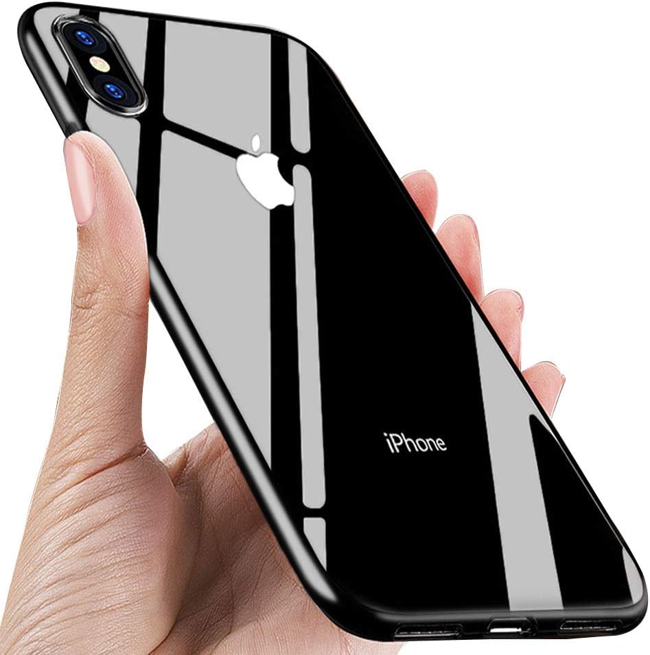Samione iPhone XS Max Case, Bumper Case for iPhone XS Max Protective Soft Silicone Case Ultra Slim Mobile Phone Case for iPhone XS Max (Crystal clear in addition to the black protective edge)