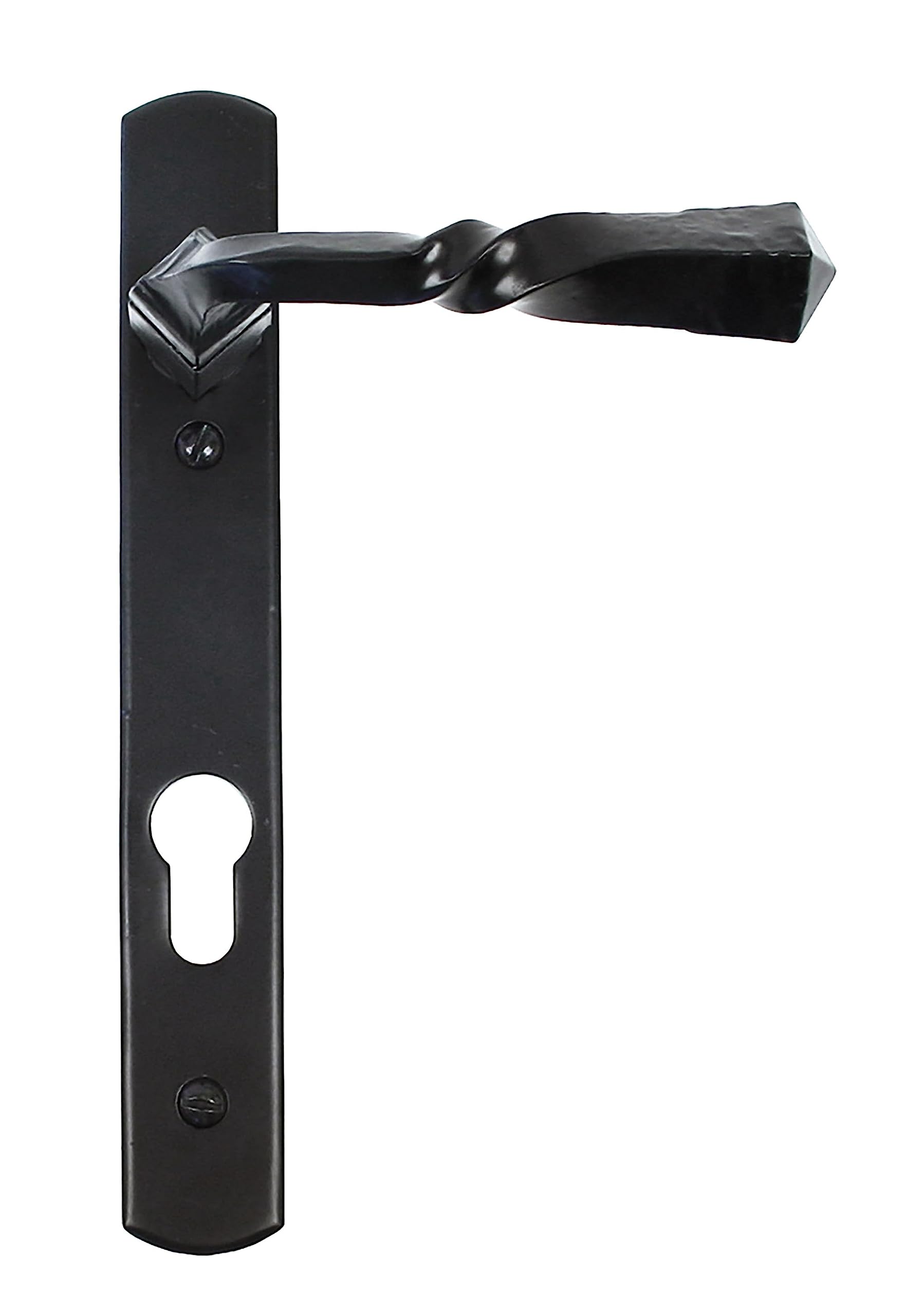 From the Anvil Black Narrow Lever Espag. Lock Set