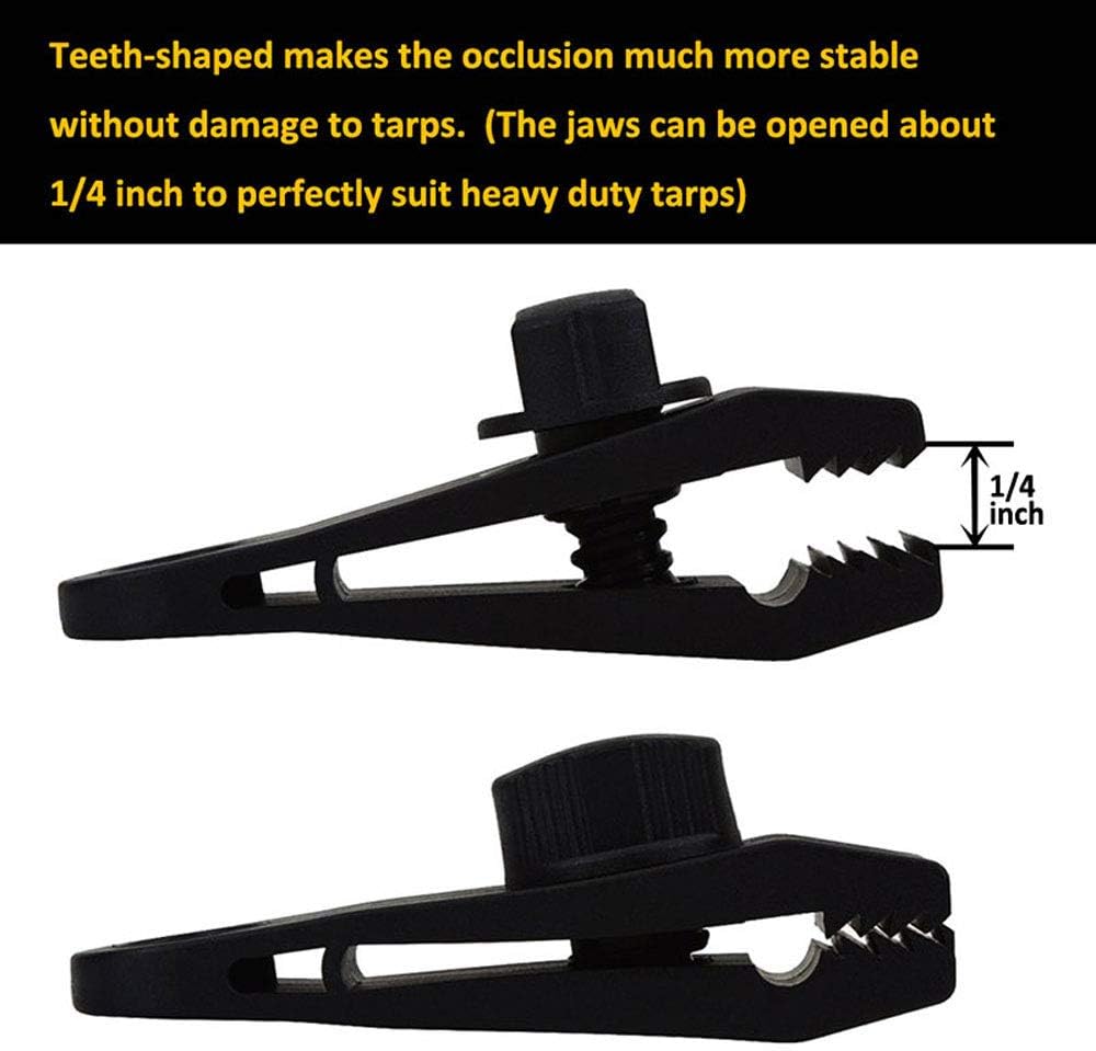 Fortuning's JDS Tarp Clips, Heavy Duty Thumb Screw - Strong Lock Grip Tent Clamps for Tarps, Awnings, Outdoor Camping, Caravan Canopies, Car Covers, Swimming Pool Covers (10 pcs) - - 