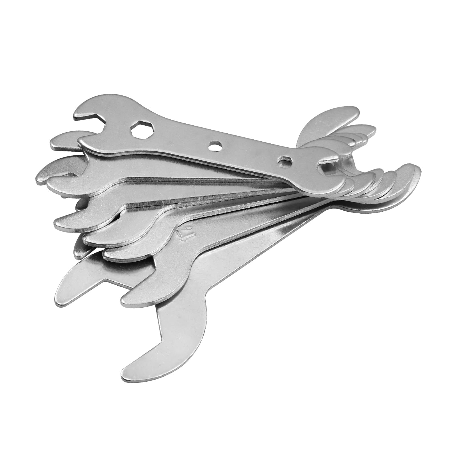 Xuzimaoyi Wrench Set Single Mouth, Spanner Single End Spanner Set, U-Shaped Opening Plated Slacet Wrench Set (12Pcs (Single-Port)) (Double Set(7 Piece))