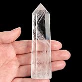 Orientrea Clear Quartz Crystal Wand-1 Pc 3.5"-3.9" Natural Clear Quartz Crystal Wands, Healing Crystal and Stones, Natural Stone Tower, Gift Box Packaging