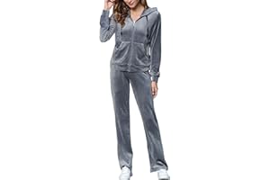 Woolicity Womens Sweatsuit Set Velour Tracksuit Loungewear 2 Piece Hoodie Sweatshirt Sport Pants Athletic Outfits