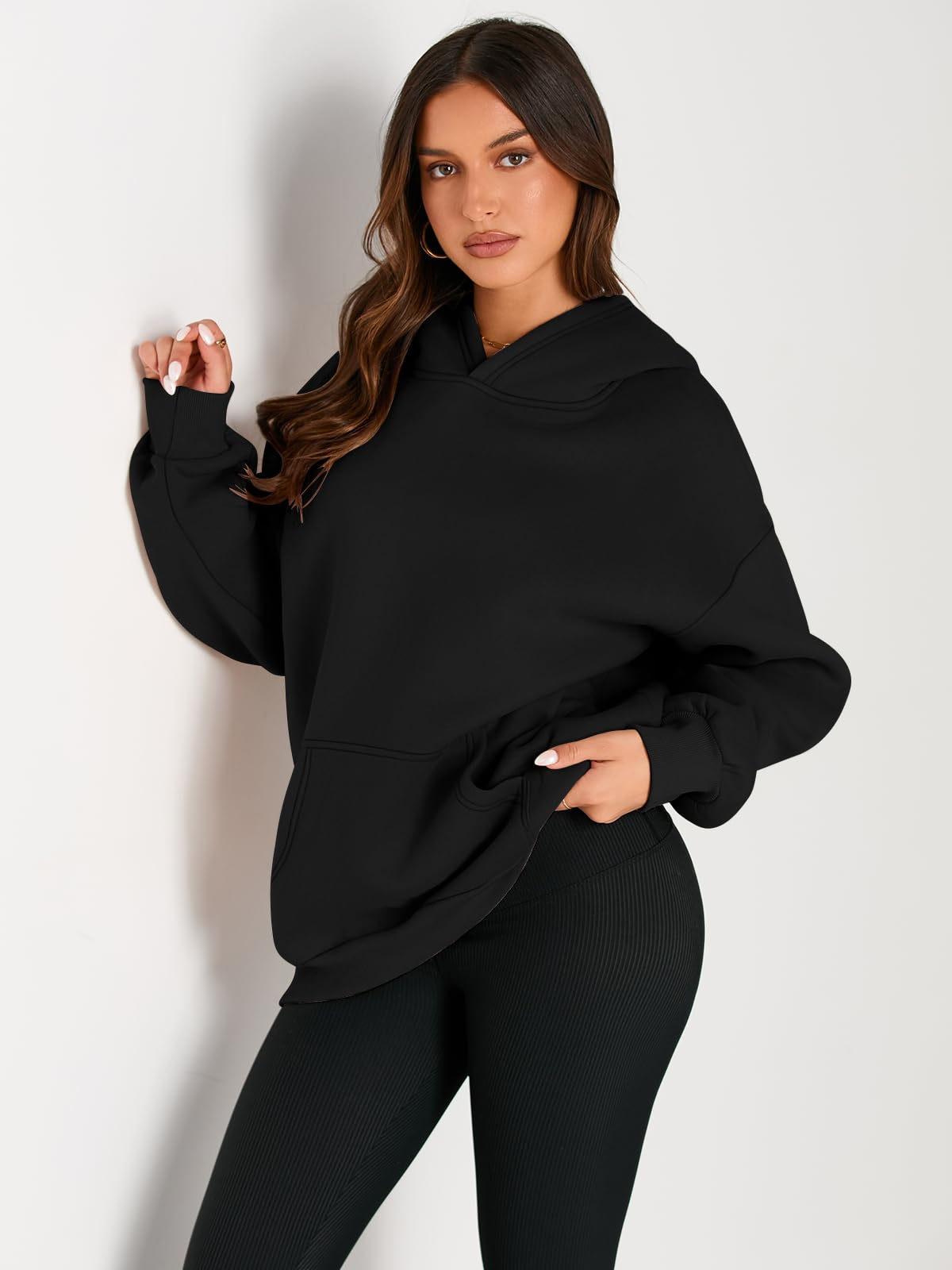 Trendy Queen Womens Oversized Hoodies Fleece Sweatshirts Fall Fashion 2025 Pullover Sweaters Winter Clothes