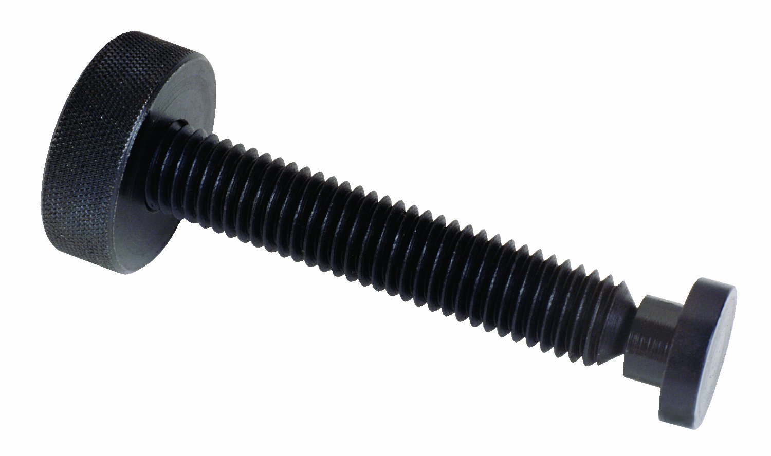 Photo 1 of TE-CO 31342L Knurled Knob Swivel Screw Clamp with Large Pad Black Oxide, 3/8-16 Thread x 2-10/91" Lg (2-Pack)