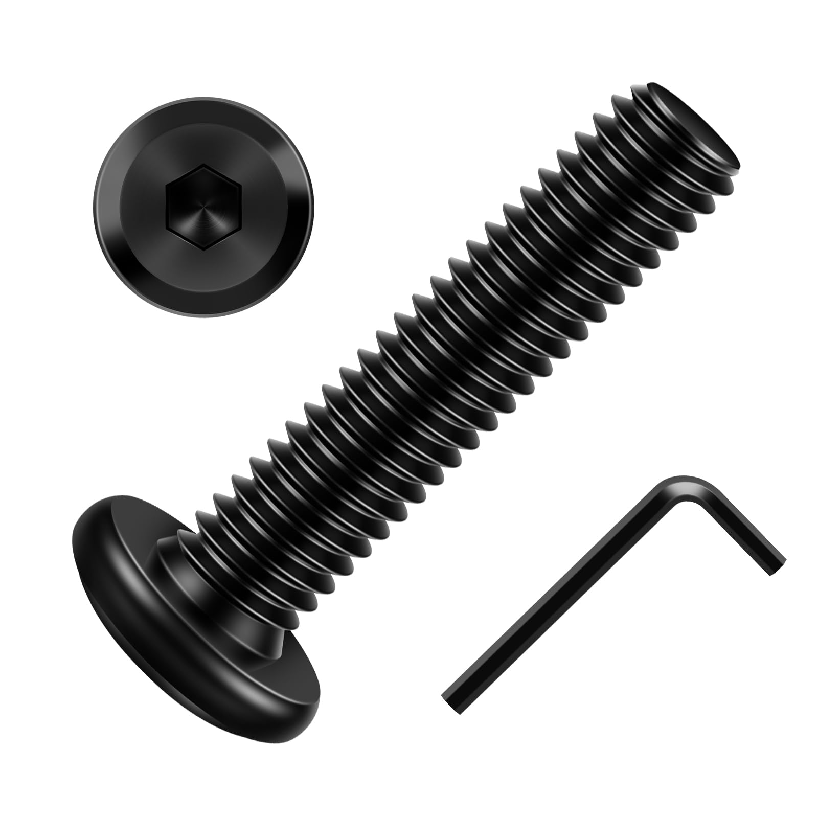 Photo 1 of Etauwe M6 x 35mm Flat Head Socket Cap Screws Bolts 20Pcs, Carbon Steel M6 Furniture Bolts, Full Thread, Hex Drive, Black Finish(with Hex Spanner)