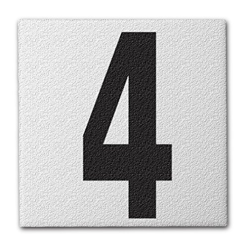 Aquatic Custom Tile Ceramic Swimming Pool Deck Depth Marker 4" Abrasive Non-Slip Finish, 5 inch Font