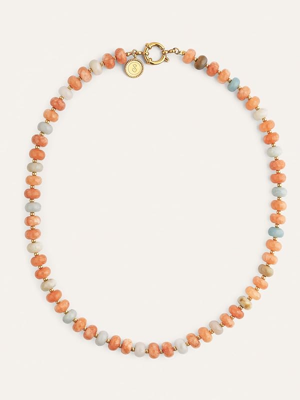 Collier Amber Stones Acier Plaqué Or Bijoux pour femmes