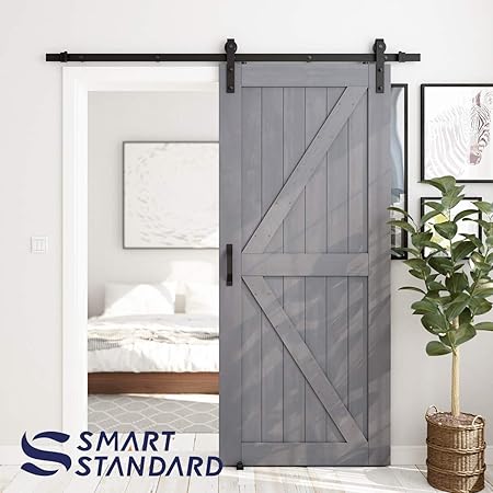 Amazon Com Smartstandard 36in X 84in Sliding Barn Door With 6 6ft