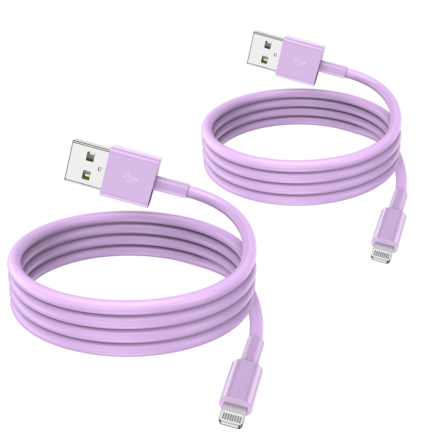 Apple MFi Certified iPhone Lightning to USB Cable - 2 Pack, 2m, Fast Charging for iPhone 13/12/11/X/8/7/6/iPad