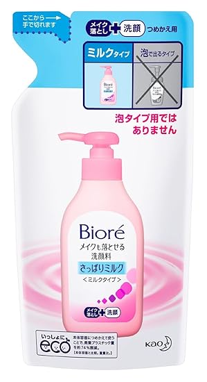 Amazon 花王 ビオレ メイクも落とせる洗顔料 さっぱりミルク 詰替