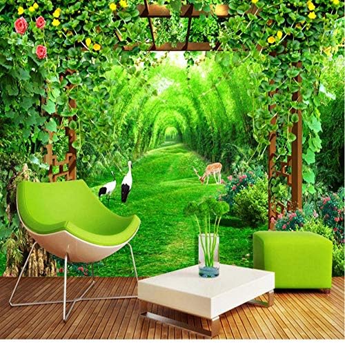 Clhhsy カスタムの大きな壁画3d竹の森のアーチリビングルームの寝室の