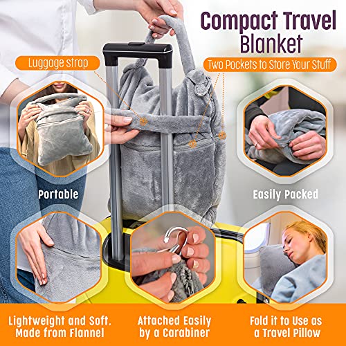 Travel Blanket Wearable Compact Airplane Blanket
