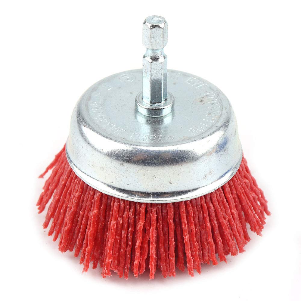 4Pcs 3 Inch Assorted Cup Brushes Mix Set Nylon Abrasive Wire Cup Brush with 1/4" Shank for Drill, Grit 80 120 320, for Removal Rust Corrosion Paint: Industrial & Scientific