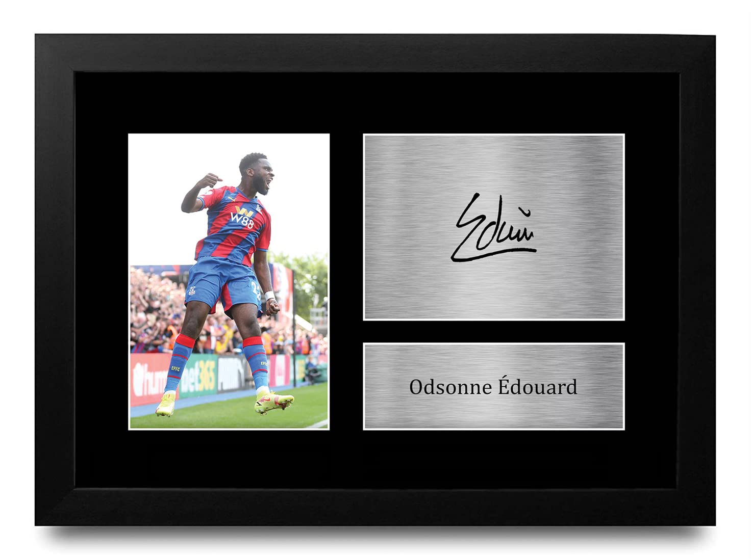 HWC Trading FR A4 Odsonne Edouard Crystal Palace Gifts Printed Signed Autograph Picture for Football Fans and Supporters - A4 Framed