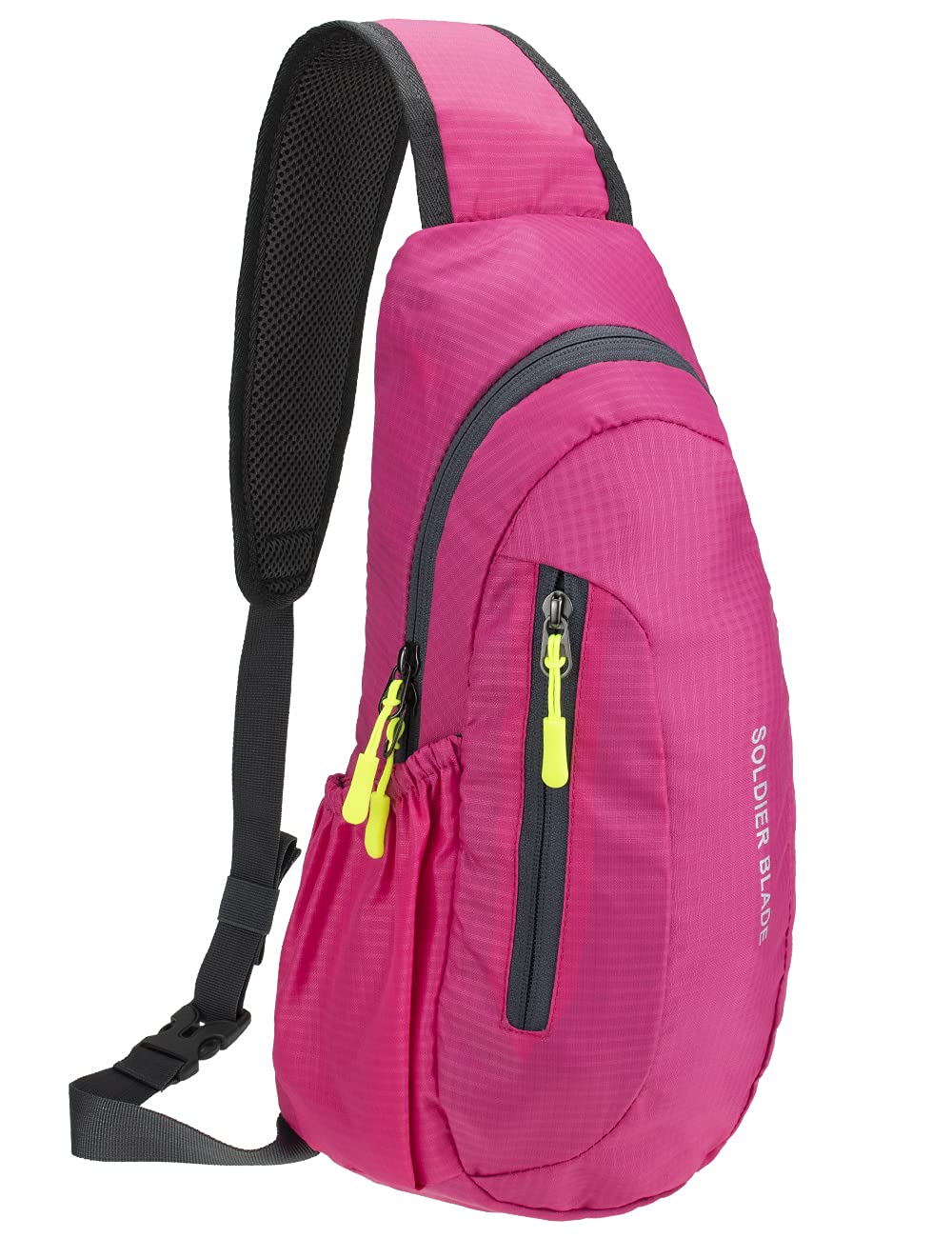 PivotWing Sling Bags for Men Women Small Backpack Rucksack Crossbody Shoulder One Strap Side Bag for Dog Walking Hiking Travel Cycling Gym Mens Cross Body Sling Chest Bag Rose Red