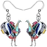 DALANE Thanksgiving Enamel Alloy Funny Turkey Earrings Chicken Dangle Gifts Novelty Jewelry for Women
