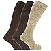 Mens Knee High Chunky Thermal Wool Boot Socks (Pack Of 3) (US 8-12) (Shades Of Dark Grey)