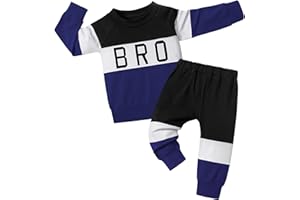 Aulyffo Toddler Boy Clothes Fall Outfits,Contrast Boys Sweatshirts and Jogger Pants 2Pcs Fashion Boys Clothing Sets