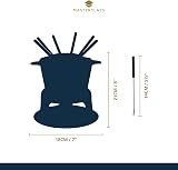 MasterClass Cast Iron Fondue Set with 6 Forks Cream 21x18cm Enamel Bowl view 2
