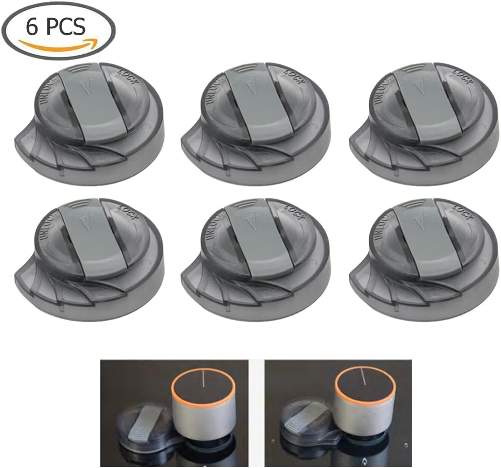Stove Knob Covers - Universal Kitchen Stove Knob Locks Baby Safety Lock 6 Count + 12 Count Outlet Plugs
