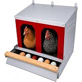 Hen's Choice&trade; - Reversible Roll Out Nest Box for Chickens | Roll Away Nest Box | 2 Compartment 21" | Heavy Duty Galvanized