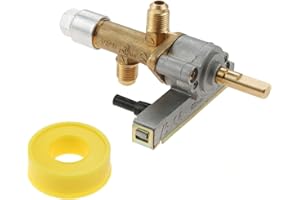 Lemfema Gas Safety Control Valve with Piezo Push Ignition Device Replacement for Garden Sun Propane Powered Patio Heater Repair Replaces Parts（7/16"-24 UNEF Inlet & Outlet）