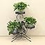 Scaffale Portapiante In Metallo 2 Ripiani 60 Cm | Supporto Per Fiori Da Interno/esterno Nero 25x25x60cm