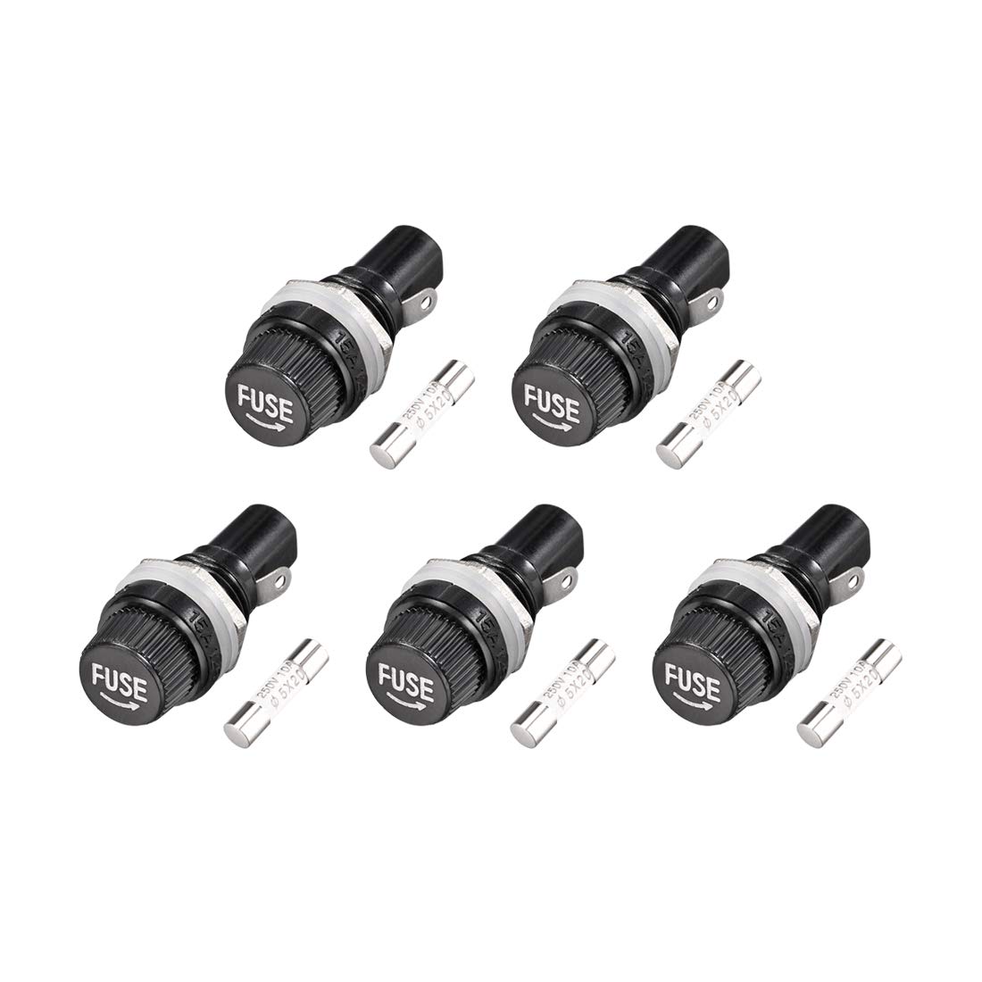 uxcell Screw Cap Panel Mounted Fuse Holder AC