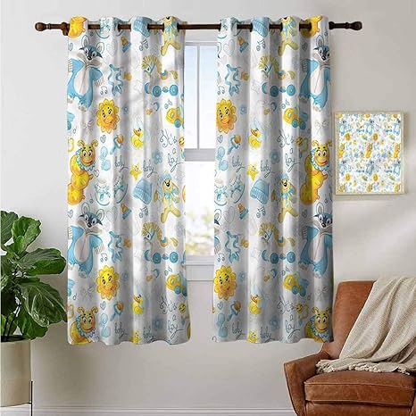 Petpany Window Blackout Curtains Nursery Its A Boy Sun Raccoon For