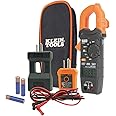 Klein Tools CL120KIT Clamp Meter Electrical Test Kit, AC Auto Ranging 400 Amp, Backlit Display, Includes GFCI Tester-Line Splitter-Pouch-Leads-3 x AAA