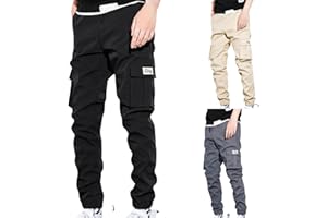 Cargo Pants for Men Slim Fit Casual Work Pants Drawstring Elastic Waist Joggers Outdoor Fishing Hiking Sweatpants