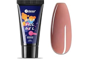 Mobray Poly nail Gel, 60g Natural Nude Poly Extension Nail Gel for Thickening Nail Beauty, Trendy Acrylic Gel Manicure Professional Salon Nail DIY Gift for Women (Natural Nude)