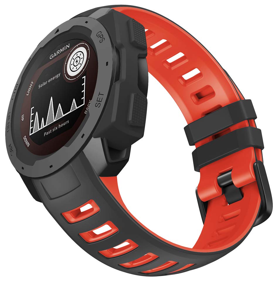 WIIKAI Replacement Silicone Strap for Garmin instinct, instinct Esport replacement watch straps.
