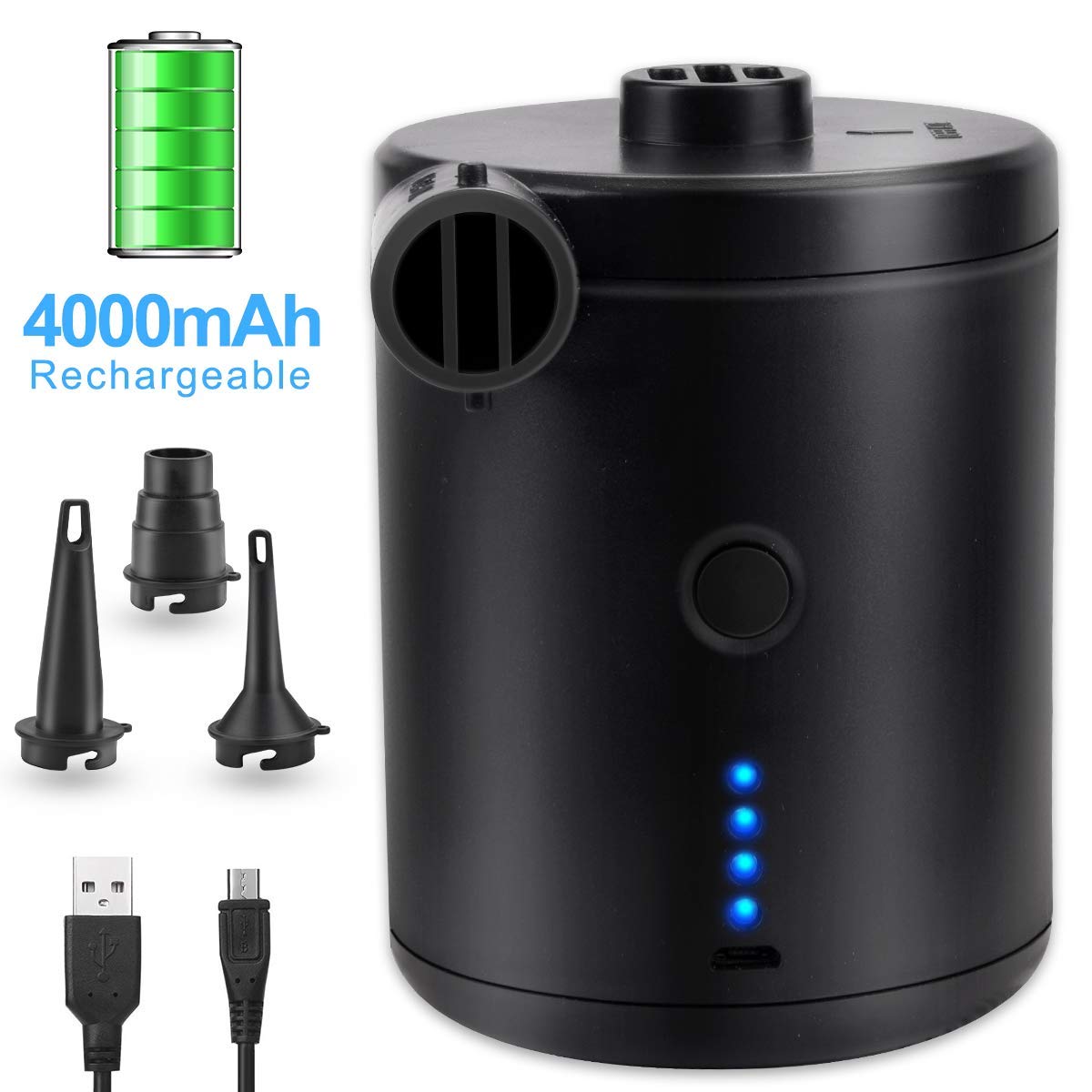 Buy BACKTURE Electric Air Pump, 2 in 1 Quick Inflate/Deflate, 3 Nozzles