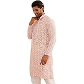 Sojanya (Since 1958 Men'S Ethnic Motifs Embroidered Regular Thread Work Cotton Long Kurta