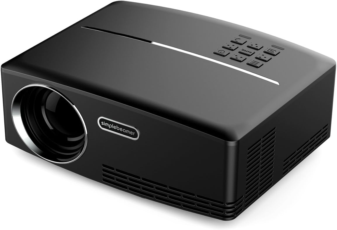 Video/Movie Projector, Umootek GP80 1080p LCD HD Projector Led 1800 Lumens use at Home/Cinema/Theater/Entertainment/Movie Party/Game Projector HDMI VGA for Computer/Laptop/iPad/Smartphone