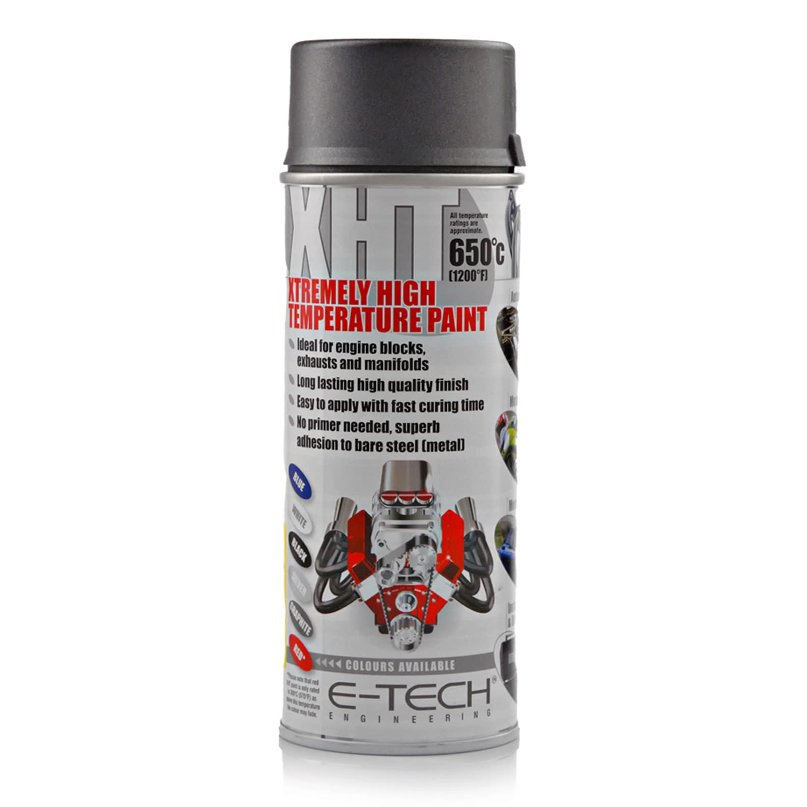 E-TECH Extremely High Temperature Spray Paint - Graphite Colour